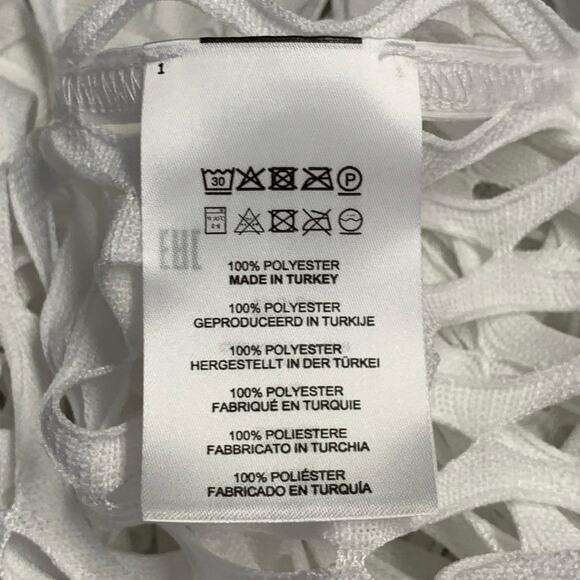 DRIES VAN NOTEN Size XS White Fishnet Mesh Polyester Long Sleeve Pullover - Picture 6 of 6